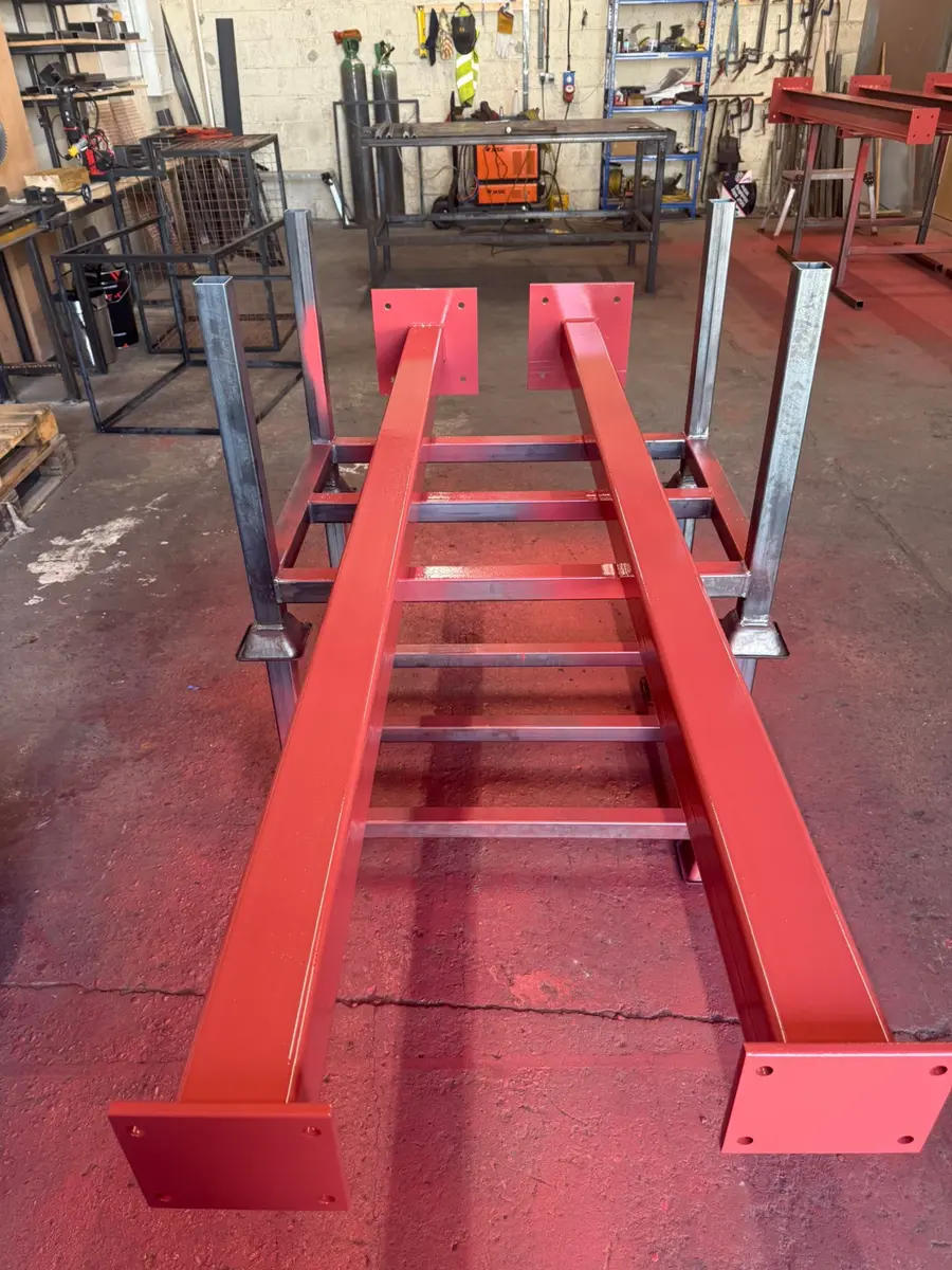 Long painted steel fabrication