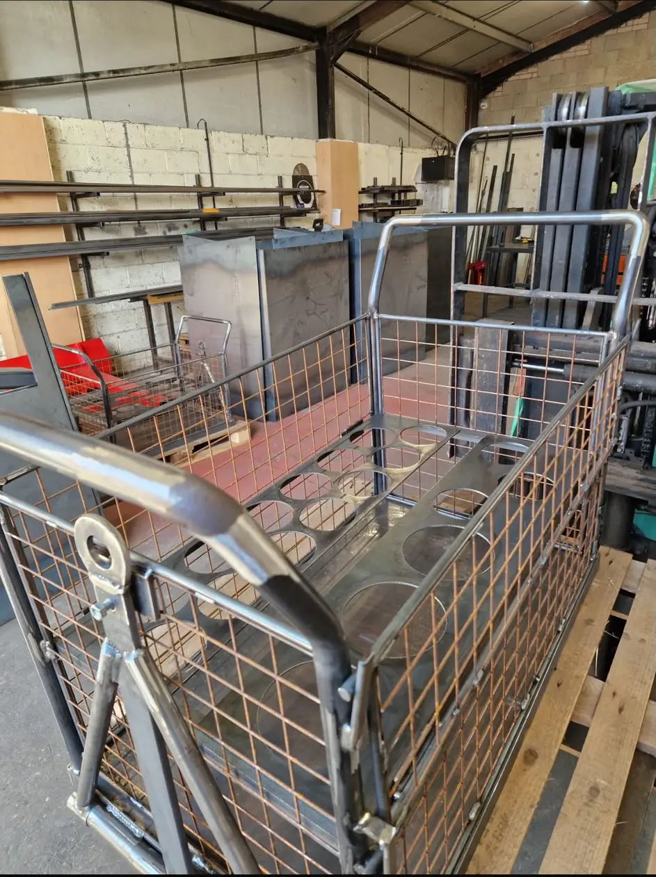 Close view of a bespoke steel cage