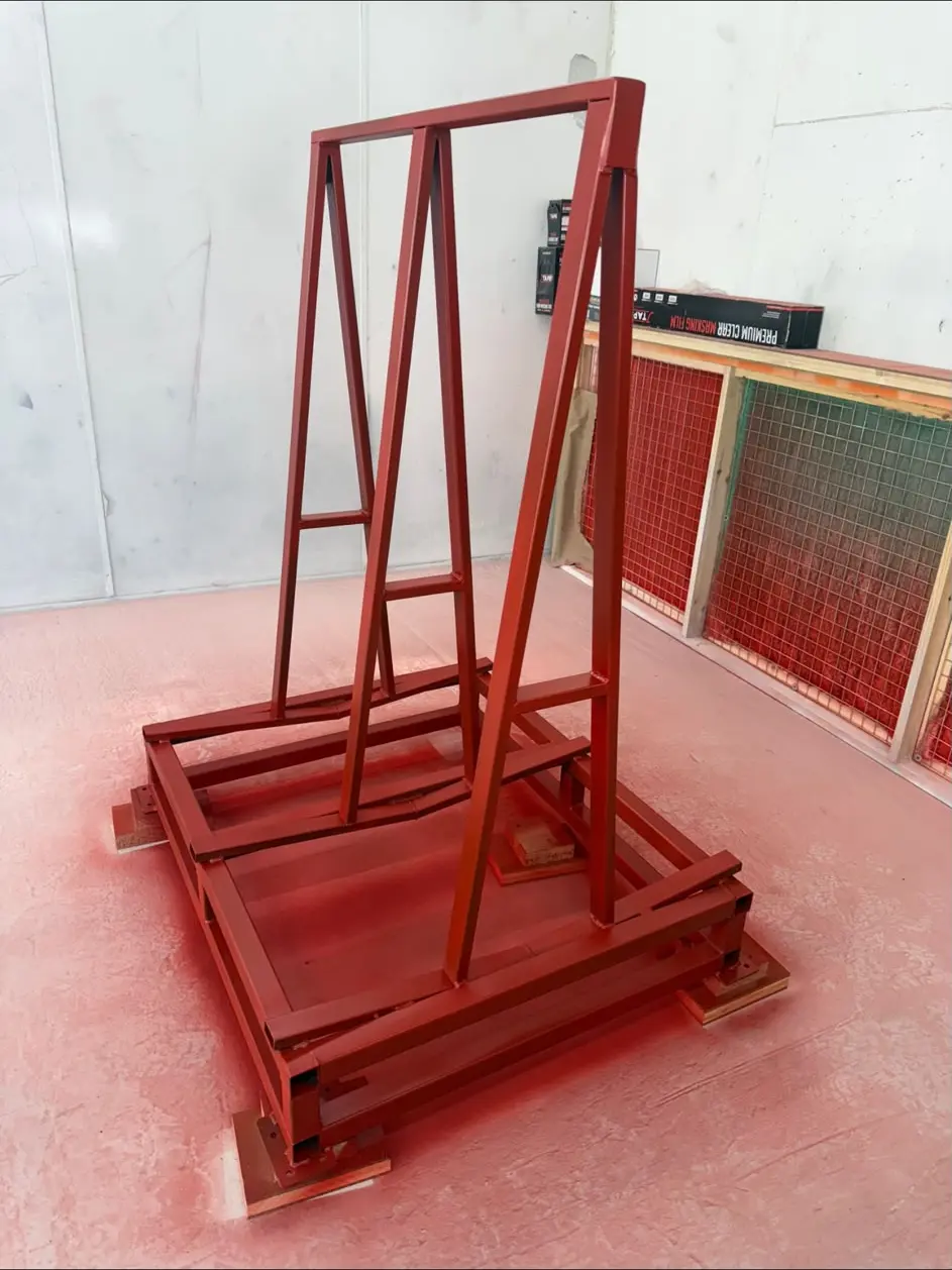 Painted bespoke steel handling frame