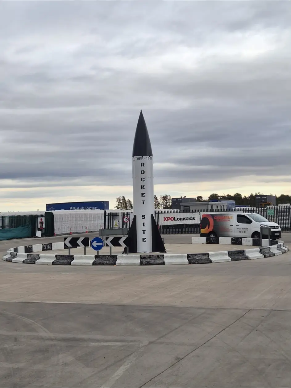 The 8.5-metre steel rocket built by Cerberus Fabrication